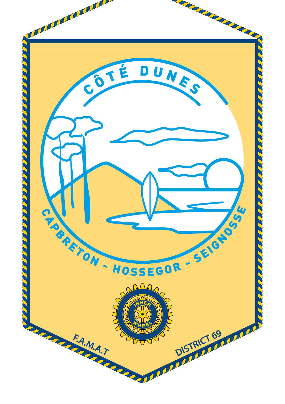 FANION INNER WHEEL CLUB COTE DUNES CAPBRETON HOSSGOR SEIGNOSSE