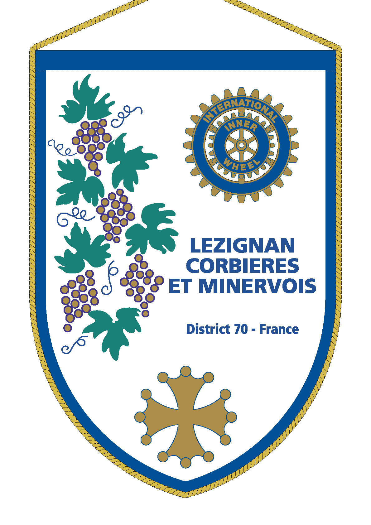 FANION INNER WHEEL CLUB LEZIGNAN CORBIERES EN MINERVOIS
