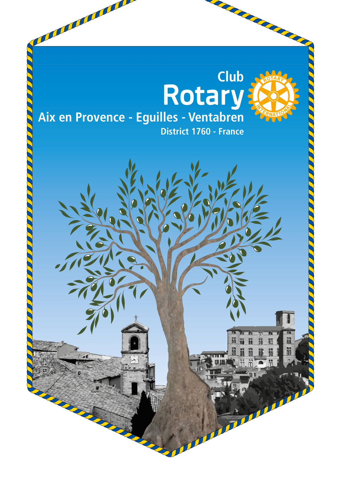 FANION ROTARY CLUB AIX EN PROVENCE EGUILLES VENTABREN