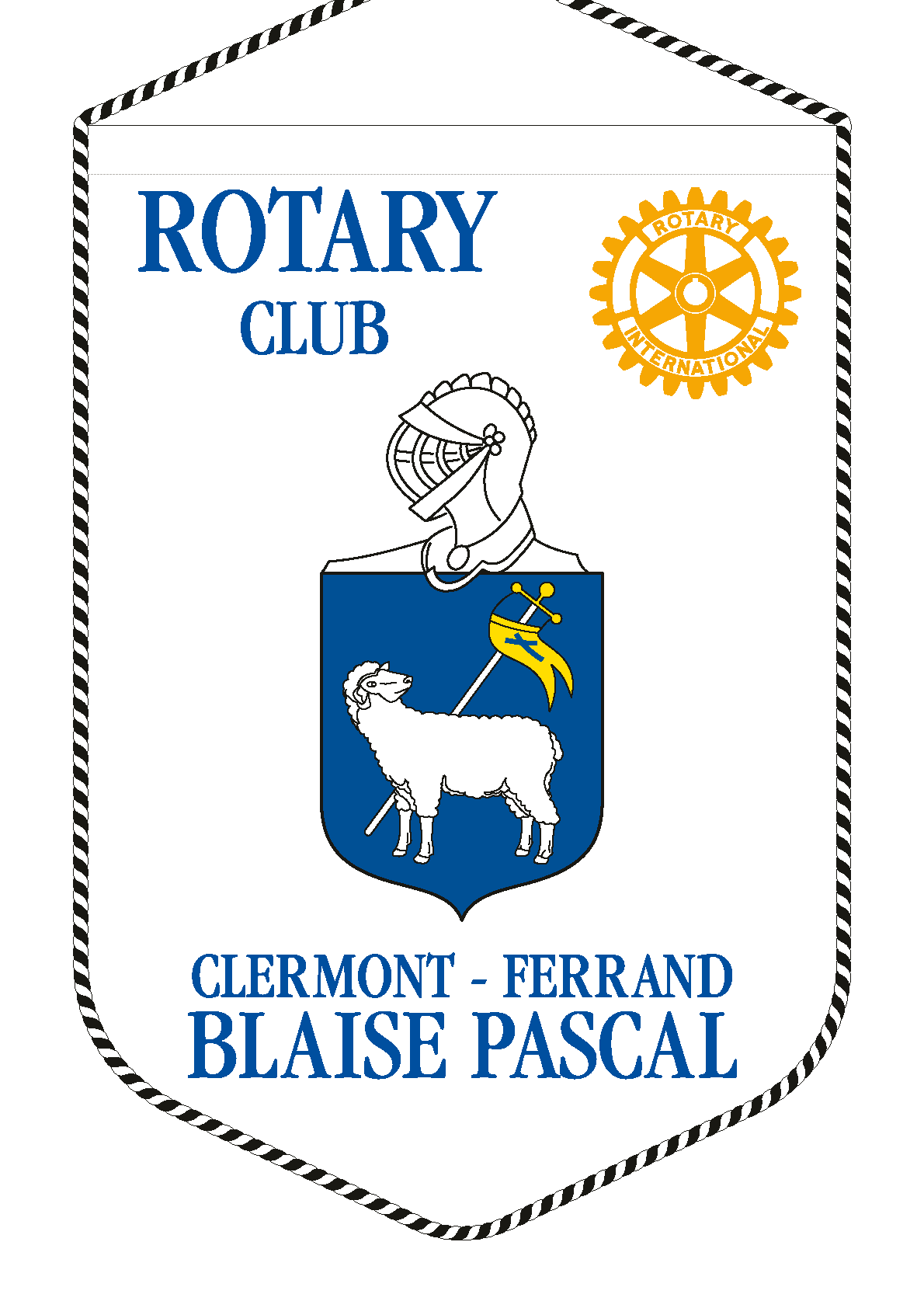 FANION ROTARY CLUB CLERMONT FERRAND BLAISE PASCAL R