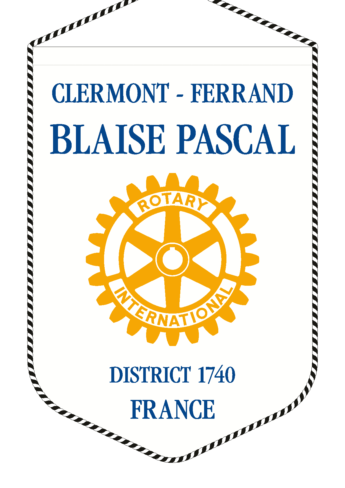 FANION ROTARY CLUB CLERMONT FERRAND BLAISE PASCAL V