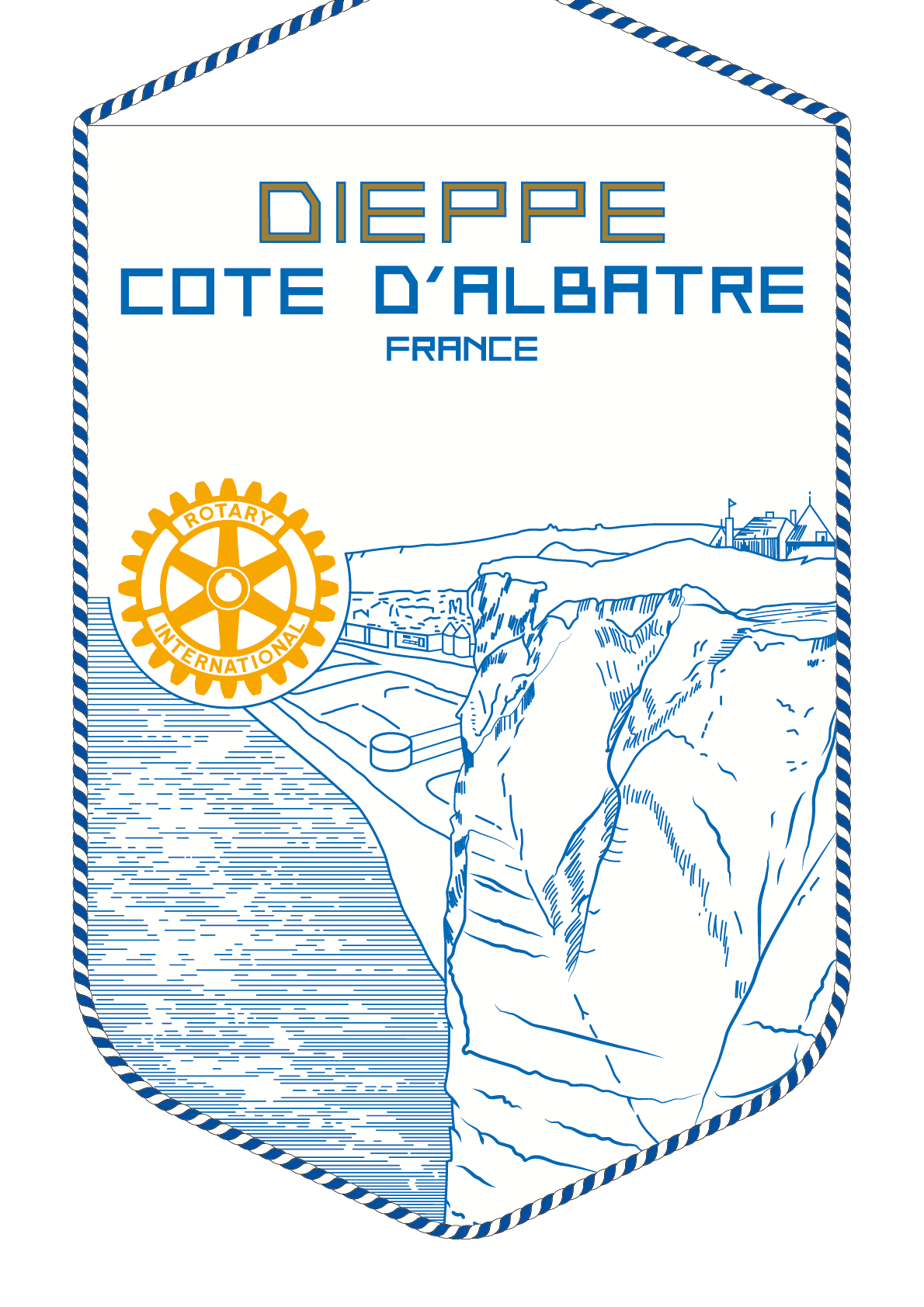 FANION ROTARY CLUB DIEPPE COTE ALBATRE