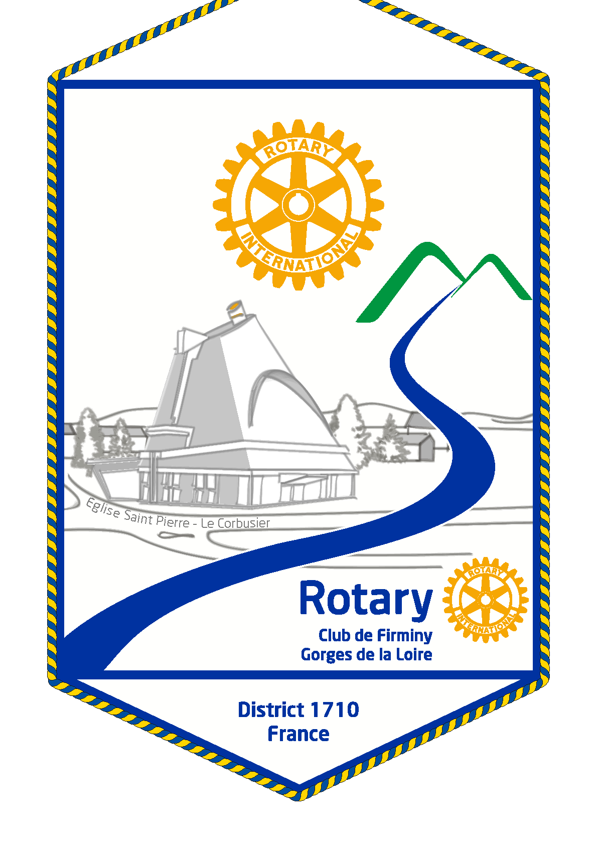 FANION ROTARY CLUB FIRMINY GORGES DE LA LOIRE