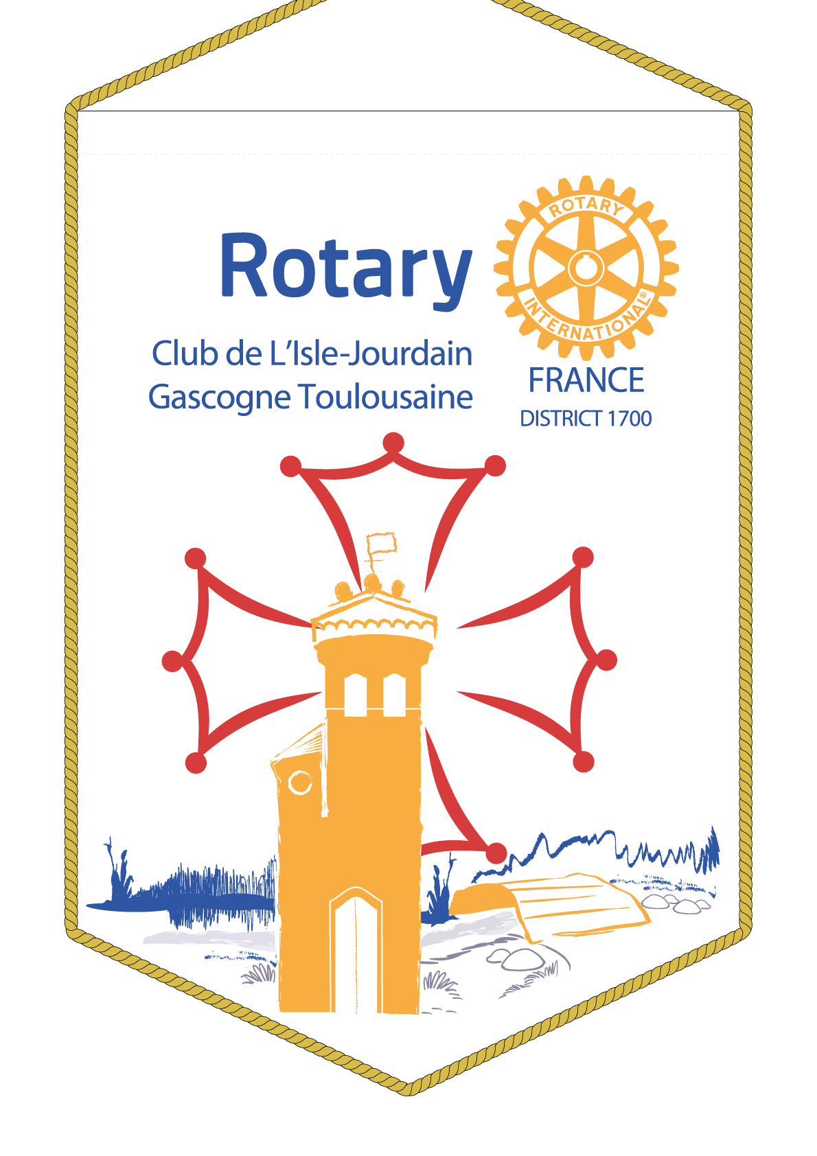 FANION ROTARY CLUB ISLE JOURDAIN GASCOGNE TOULOUSAINE