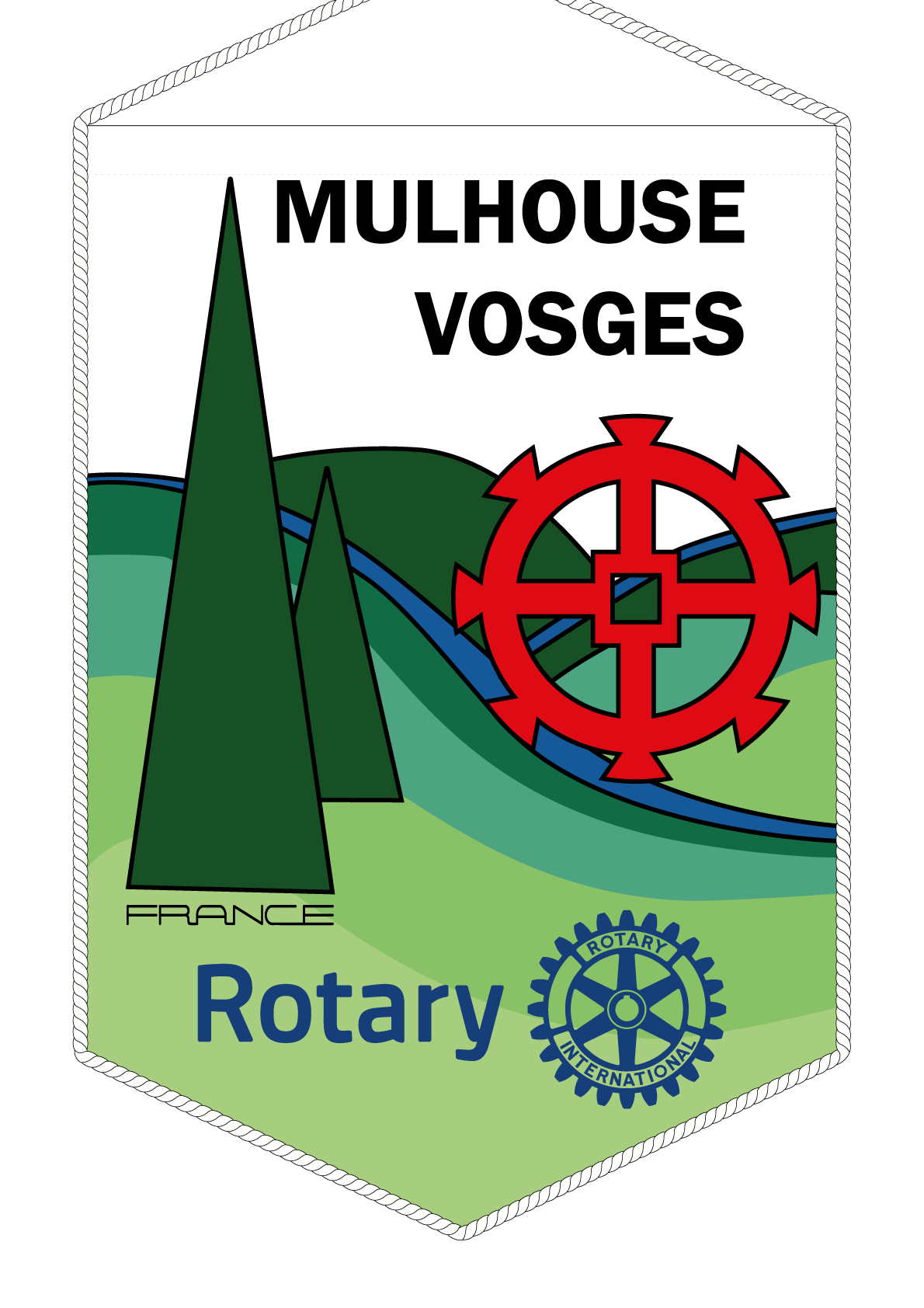 FANION ROTARY CLUB MULHOUSE VOSGES