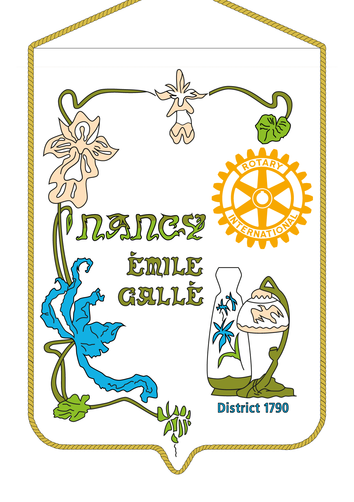 FANION ROTARY CLUB NANCY EMILE GALLE