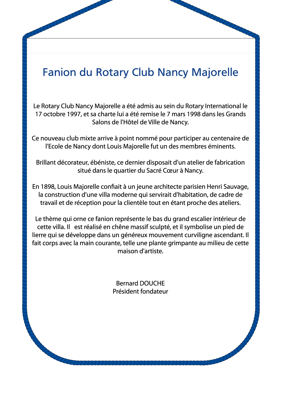 FANION ROTARY CLUB NANCY MAJORELLE V