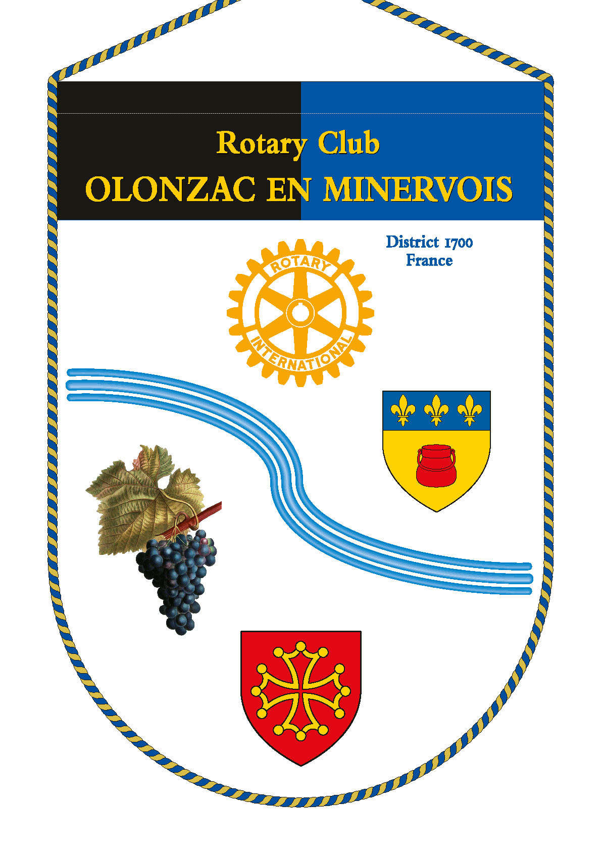 FANION ROTARY CLUB OLONZAC EN MINERVOIS