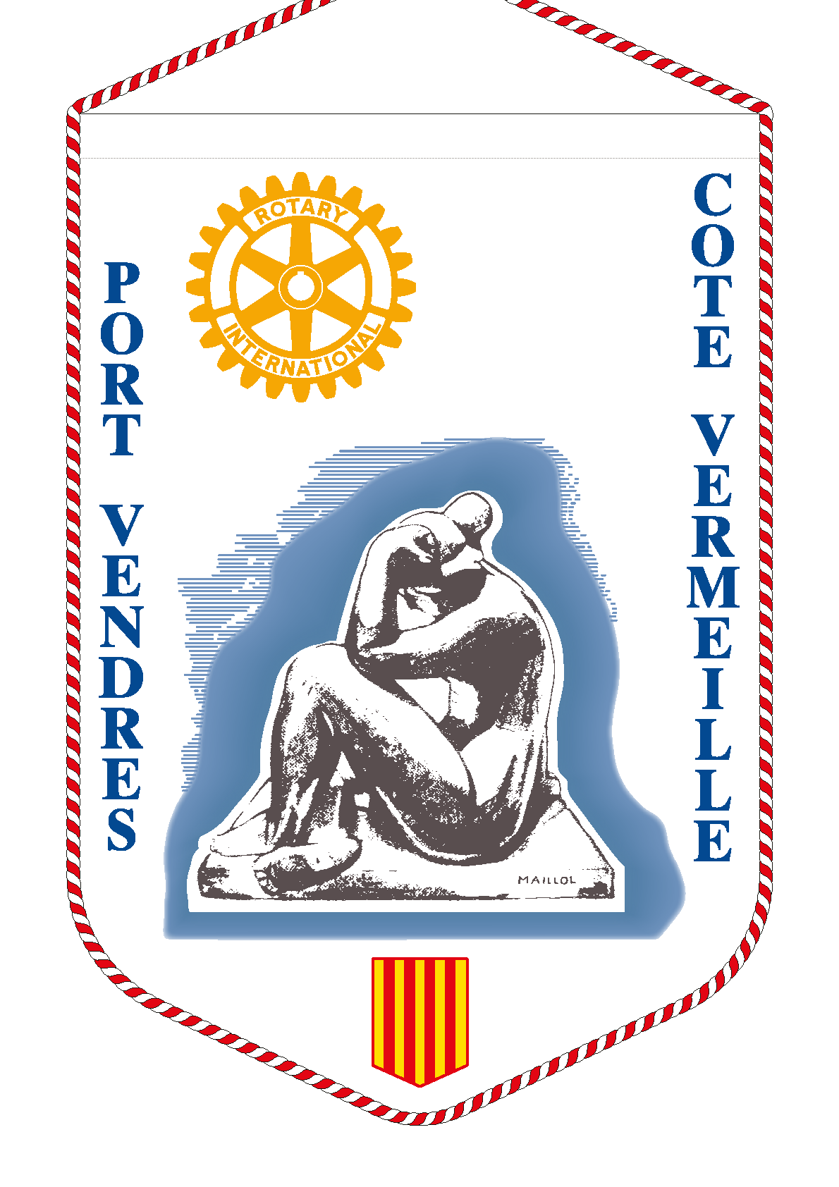 FANION ROTARY CLUB PORT VENDRES COTE VERMEILLE