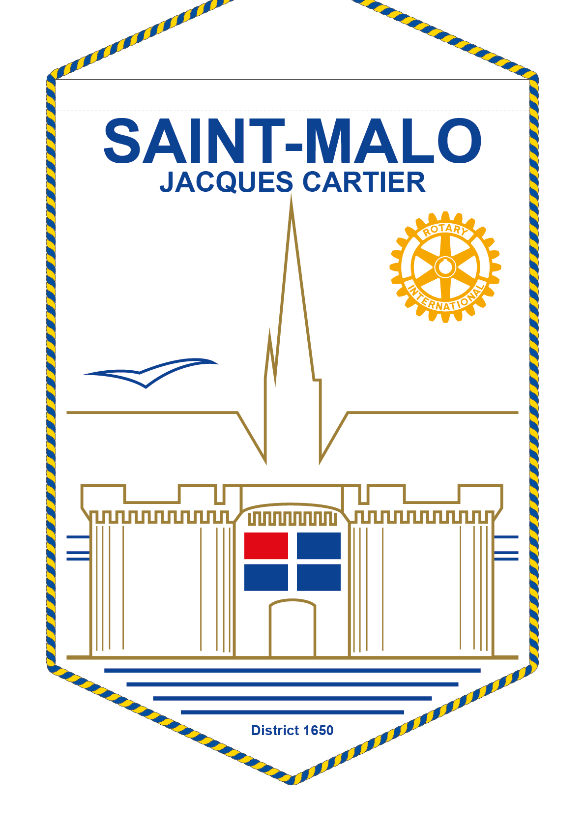 FANION ROTARY CLUB SAINT MALO JACQUES CARTIER