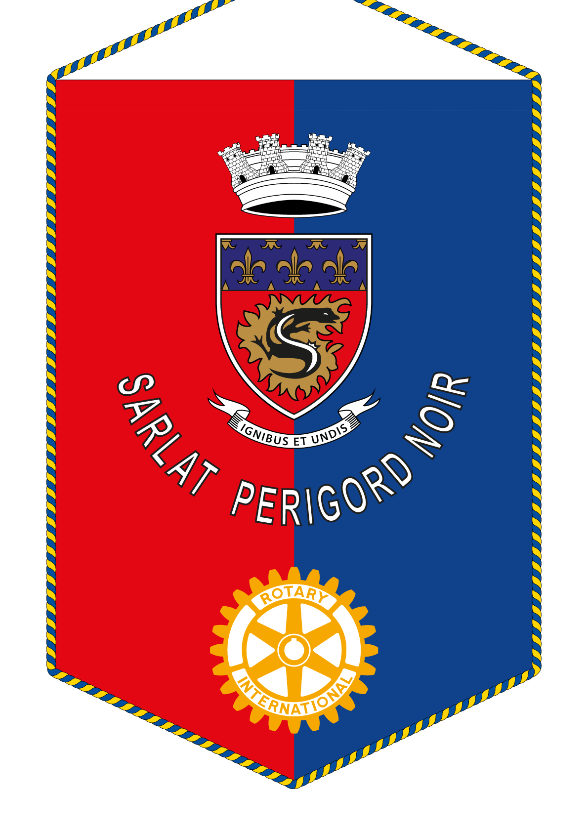 FANION ROTARY CLUB SARLAT PERIGORD NOIR
