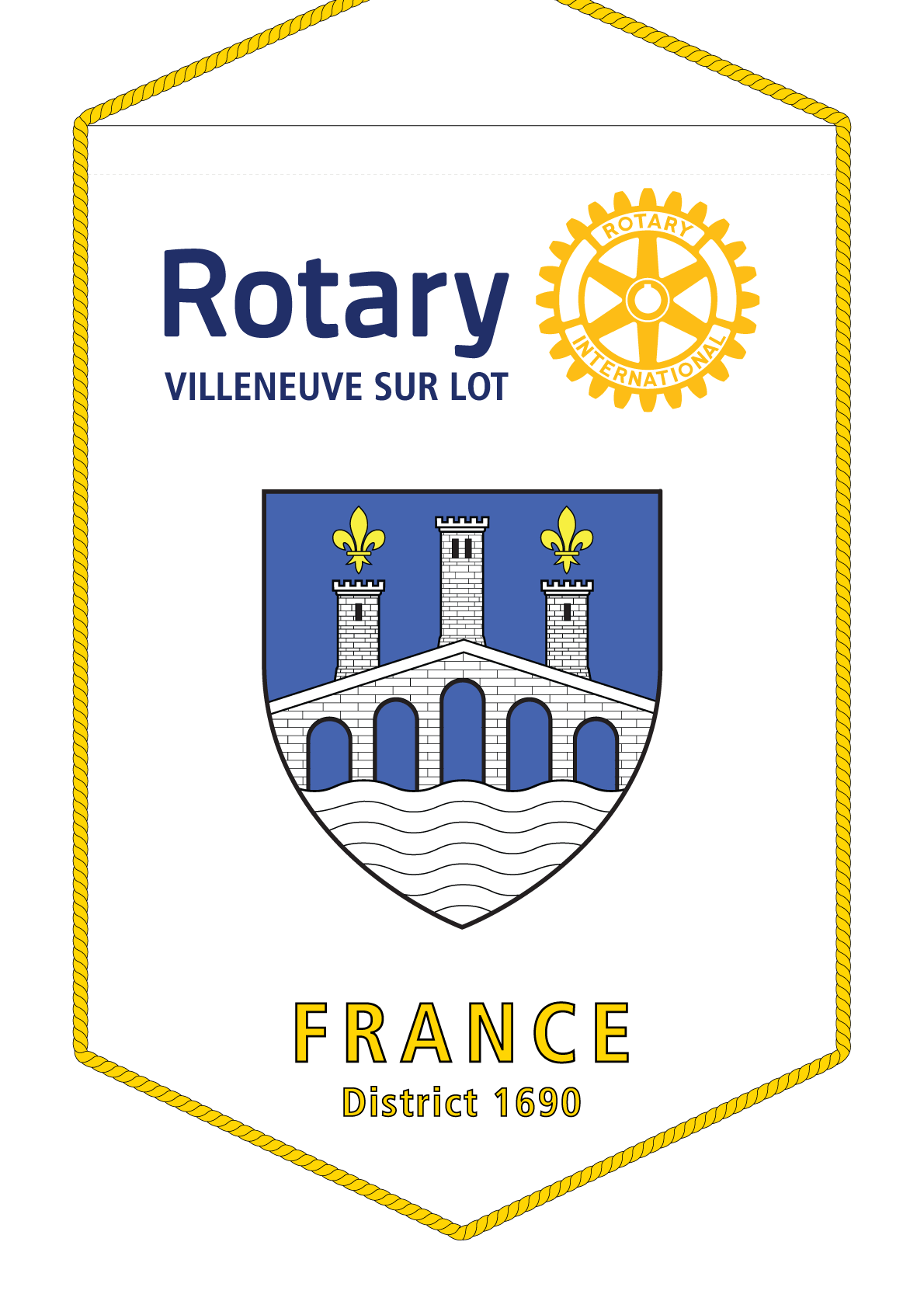 FANION ROTARY CLUB VILLENEUVE SUR LOT